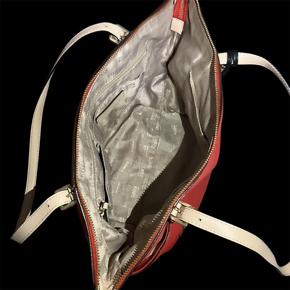 Michael Kors Red Tote Bag Zipper,shoulder. - Picture 10 of 12